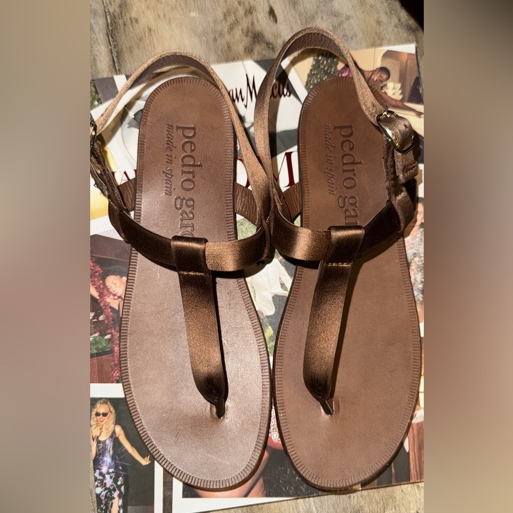 Pedro Garcia Metallic Brown Sandals